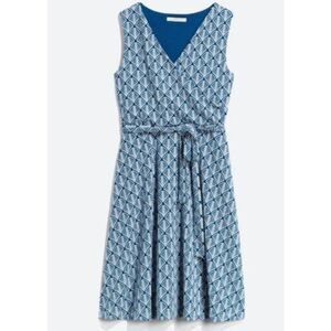 ✨41 Hawthorne Lorene Faux Wrap Knit Sz Large Blue Dress✨